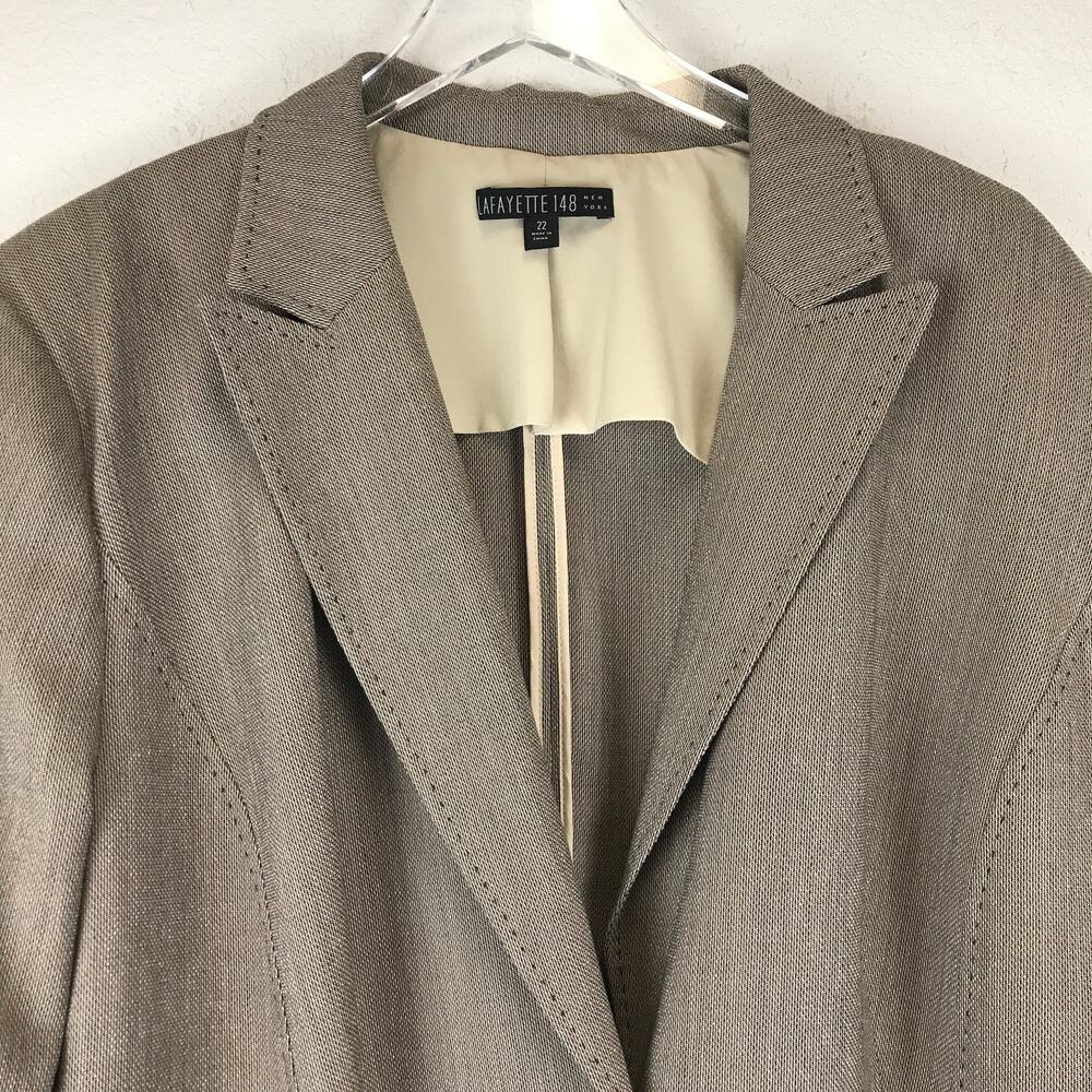 Lafayette 148 Lightweight Virgin Wool Blend Single Button Summer Blazer Jacket - Picture 4 of 16